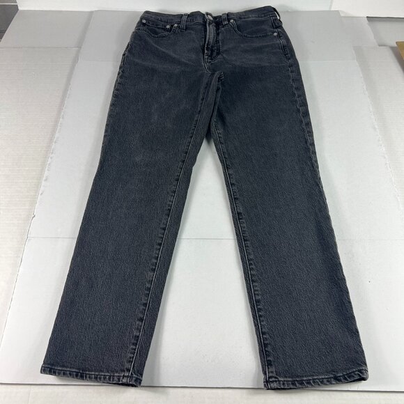 Madewell Jean Women Measured 30x27 Perfect Vintage Jean Black Faded Denim Tag 27 - Picture 1 of 16
